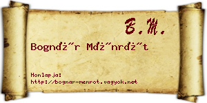 Bognár Ménrót névjegykártya